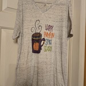 Bella Canvas Gray Short Sleeve Tee with Pumpkin Spice Design